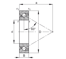 ǽ|S 7602015-2RS-TVP, 򣬽| a = 60㣬ƹɂȴܷ