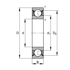 S 61801-2Z,  DIN 625-1 ˜ʵҪߴ, ɂg϶ܷ