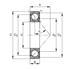 ǽ|S 7205-B-2RS-TVP,  DIN 628-1 ˜ʵҪߴ磬|  = 40㣬ɂȴܷ